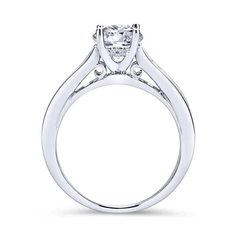 Gabriel & Co. 14k White Gold Contemporary Straight Engagement Ring - Image 2