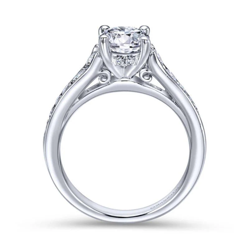 Gabriel & Co. 14k White Gold Contemporary Straight Engagement Ring - Image 2