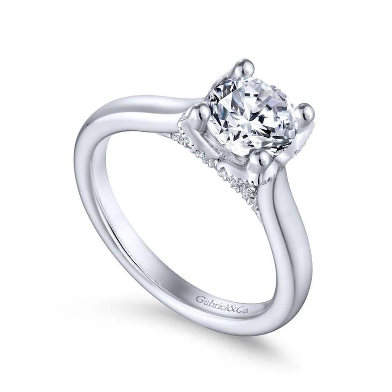Gabriel & Co. 14k White Gold Contemporary Straight Engagement Ring - Image 3