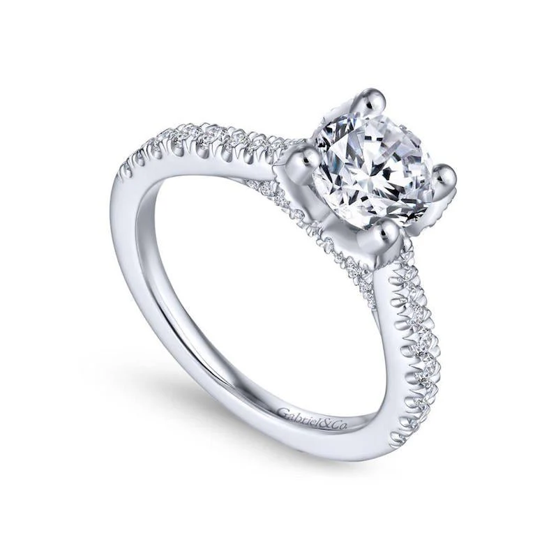 Gabriel & Co. 14k White Gold Contemporary Straight Engagement Ring - Image 3