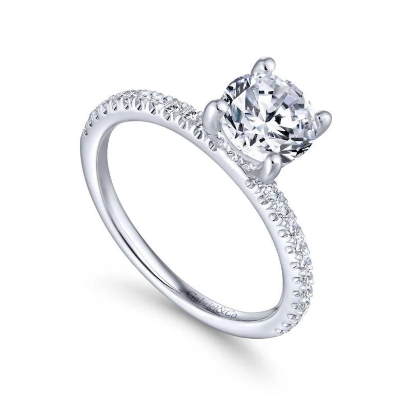 Gabriel & Co. 14k White Gold Contemporary Straight Engagement Ring - Image 3