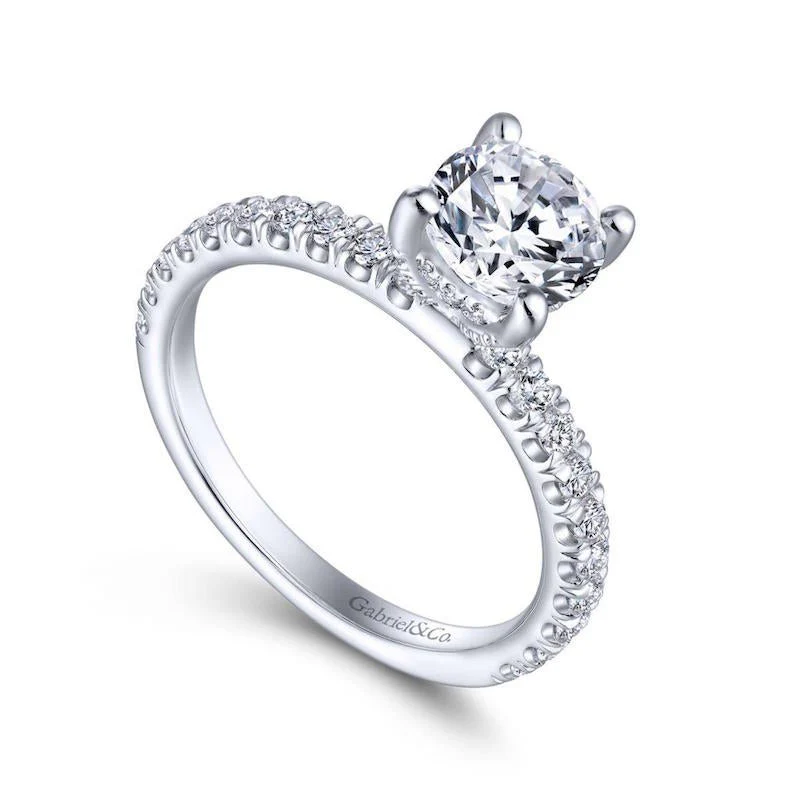 Gabriel & Co. 14k White Gold Contemporary Straight Engagement Ring - Image 3
