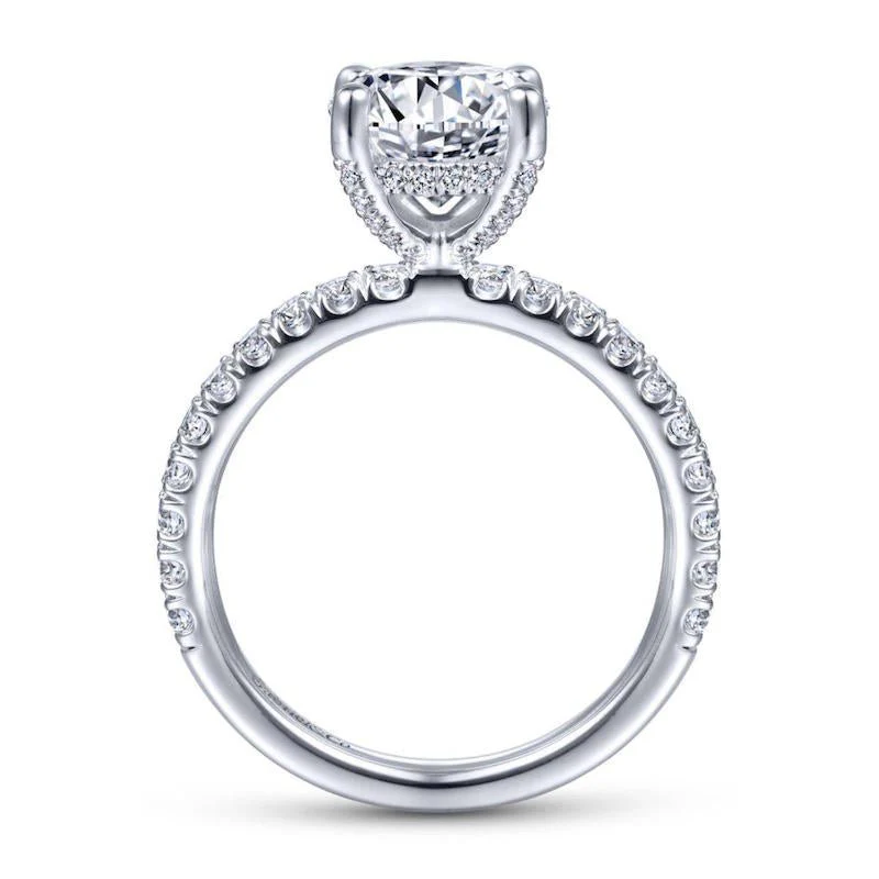Gabriel & Co. 14k White Gold Contemporary Straight Engagement Ring - Image 2