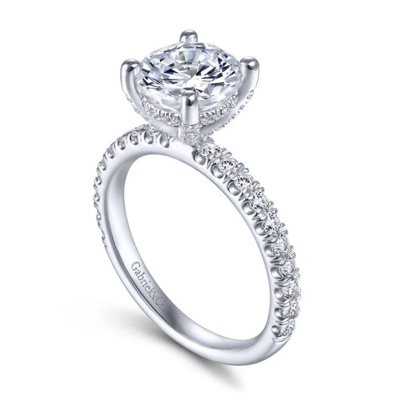 Gabriel & Co. 14k White Gold Contemporary Straight Engagement Ring - Image 3