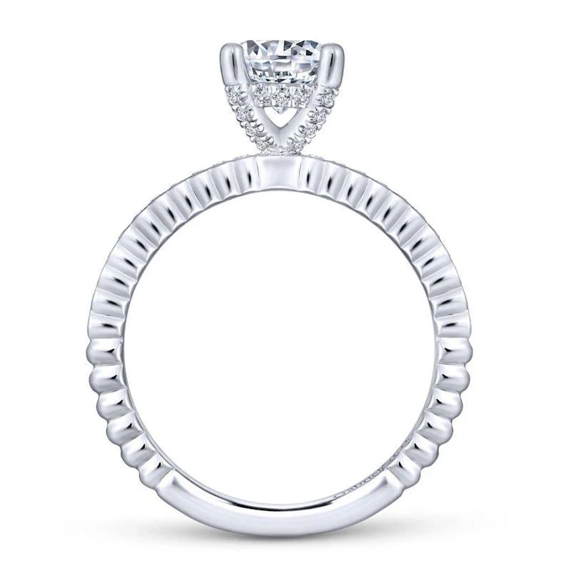 Gabriel & Co. 14k White Gold Contemporary Straight Engagement Ring - Image 2