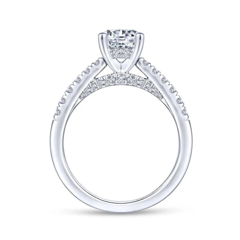 Gabriel & Co. 14k White Gold Contemporary Straight Engagement Ring - Image 2