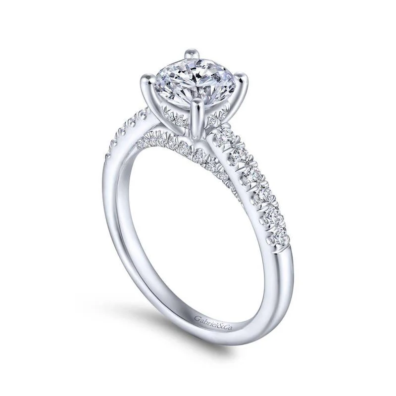 Gabriel & Co. 14k White Gold Contemporary Straight Engagement Ring - Image 3