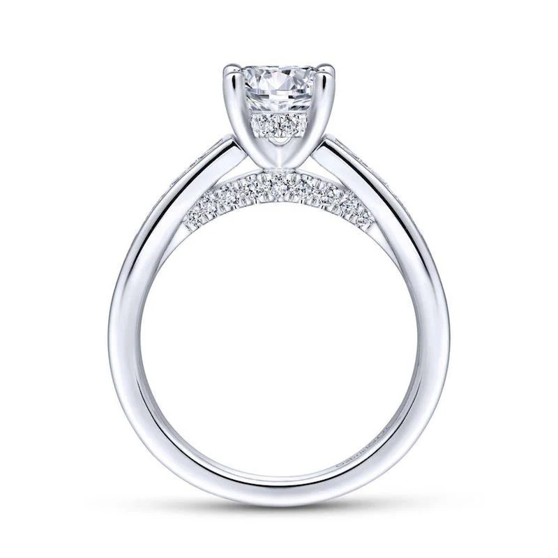 Gabriel & Co. 14k White Gold Contemporary Straight Engagement Ring - Image 2