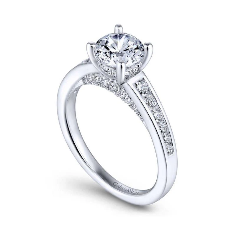 Gabriel & Co. 14k White Gold Contemporary Straight Engagement Ring - Image 3