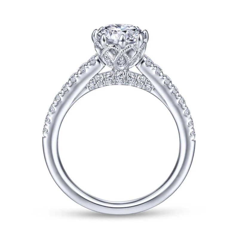 Gabriel & Co. 14k White Gold Contemporary Straight Engagement Ring - Image 2