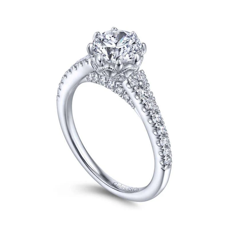 Gabriel & Co. 14k White Gold Contemporary Straight Engagement Ring - Image 3