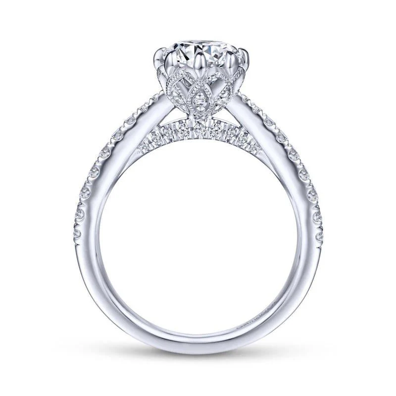 Gabriel & Co. 14k White Gold Contemporary Straight Engagement Ring - Image 2