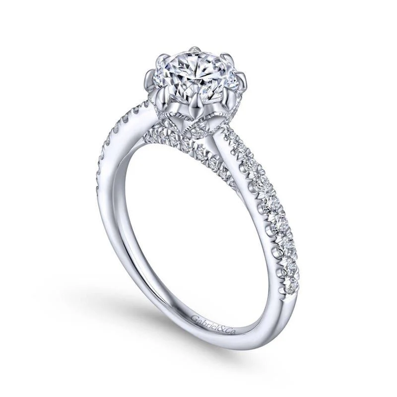 Gabriel & Co. 14k White Gold Contemporary Straight Engagement Ring - Image 3