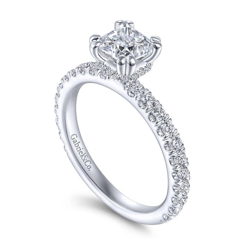 Gabriel & Co. 14k White Gold Contemporary Straight Engagement Ring - Image 3