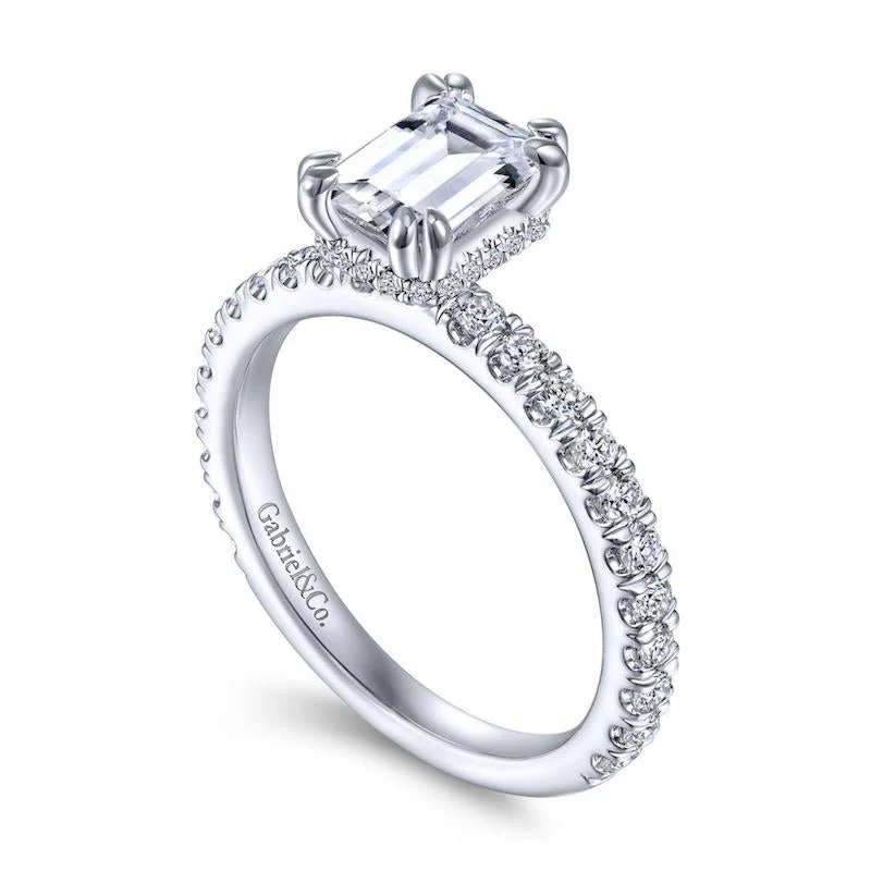 Gabriel & Co. 14k White Gold Contemporary Straight Engagement Ring - Image 3