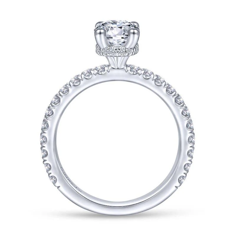 Gabriel & Co. 14k White Gold Contemporary Straight Engagement Ring - Image 2