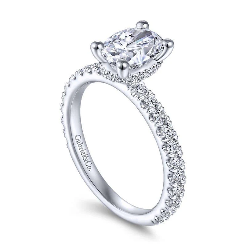 Gabriel & Co. 14k White Gold Contemporary Straight Engagement Ring - Image 3