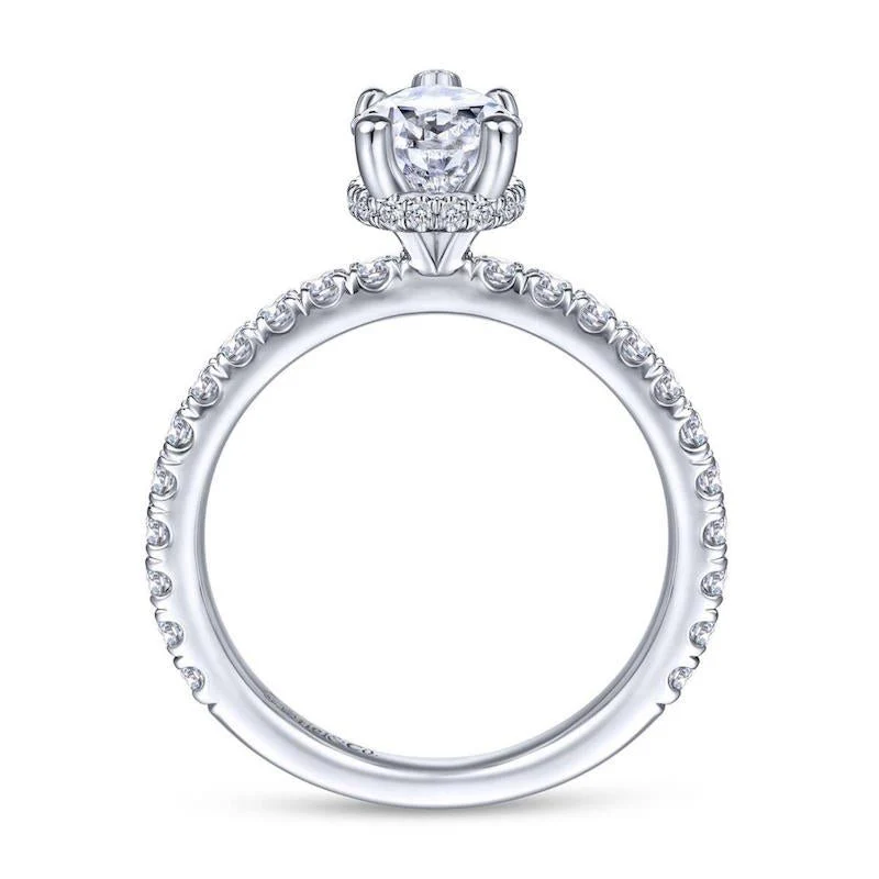 Gabriel & Co. 14k White Gold Contemporary Straight Engagement Ring - Image 2