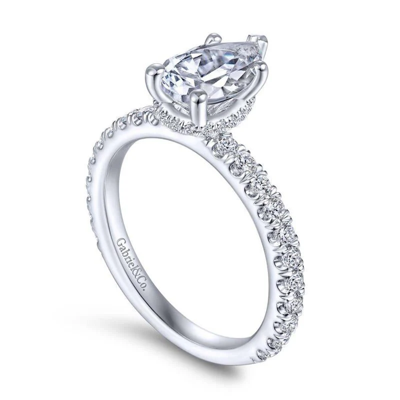 Gabriel & Co. 14k White Gold Contemporary Straight Engagement Ring - Image 3