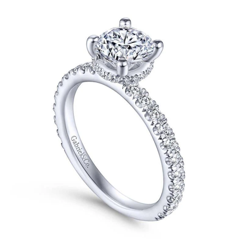 Gabriel & Co. 14k White Gold Contemporary Straight Engagement Ring - Image 3