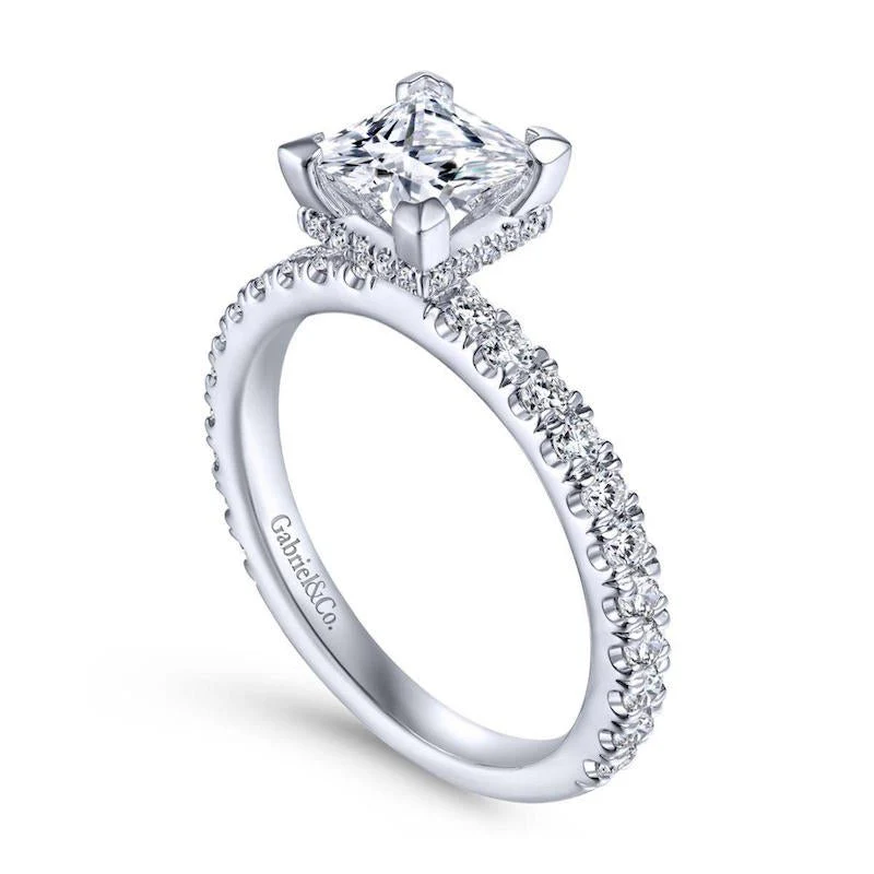 Gabriel & Co. 14k White Gold Contemporary Straight Engagement Ring - Image 3
