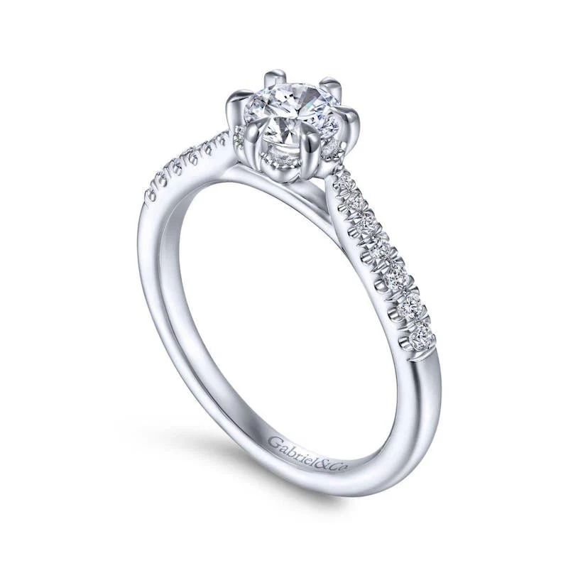 Gabriel & Co. 14k White Gold Contemporary Straight Engagement Ring - Image 3