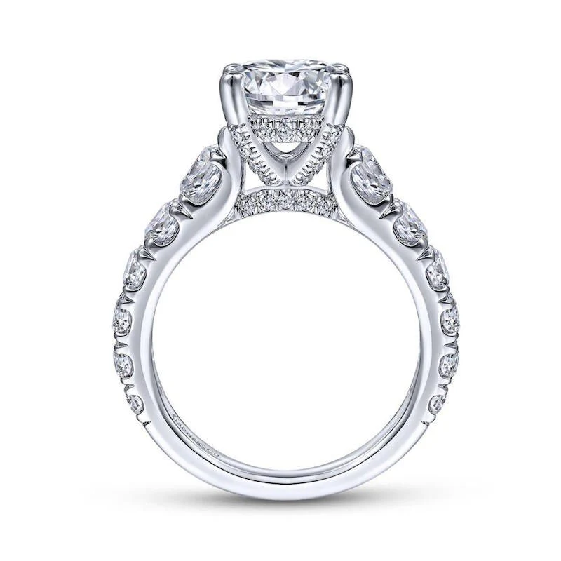 Gabriel & Co. 14k White Gold Contemporary Straight Engagement Ring - Image 2
