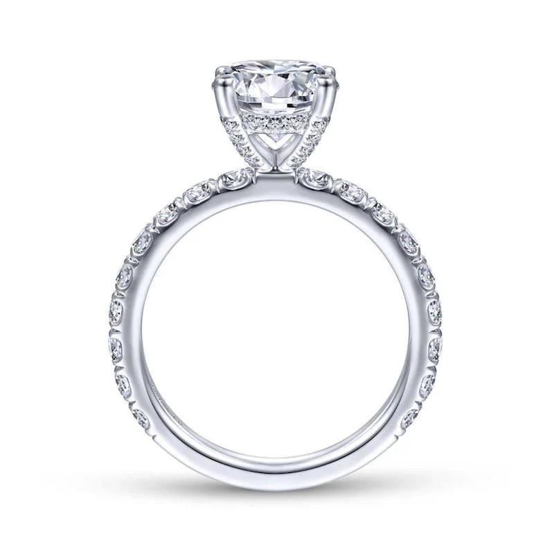 Gabriel & Co. 14k White Gold Contemporary Straight Engagement Ring - Image 2