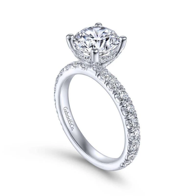 Gabriel & Co. 14k White Gold Contemporary Straight Engagement Ring - Image 3