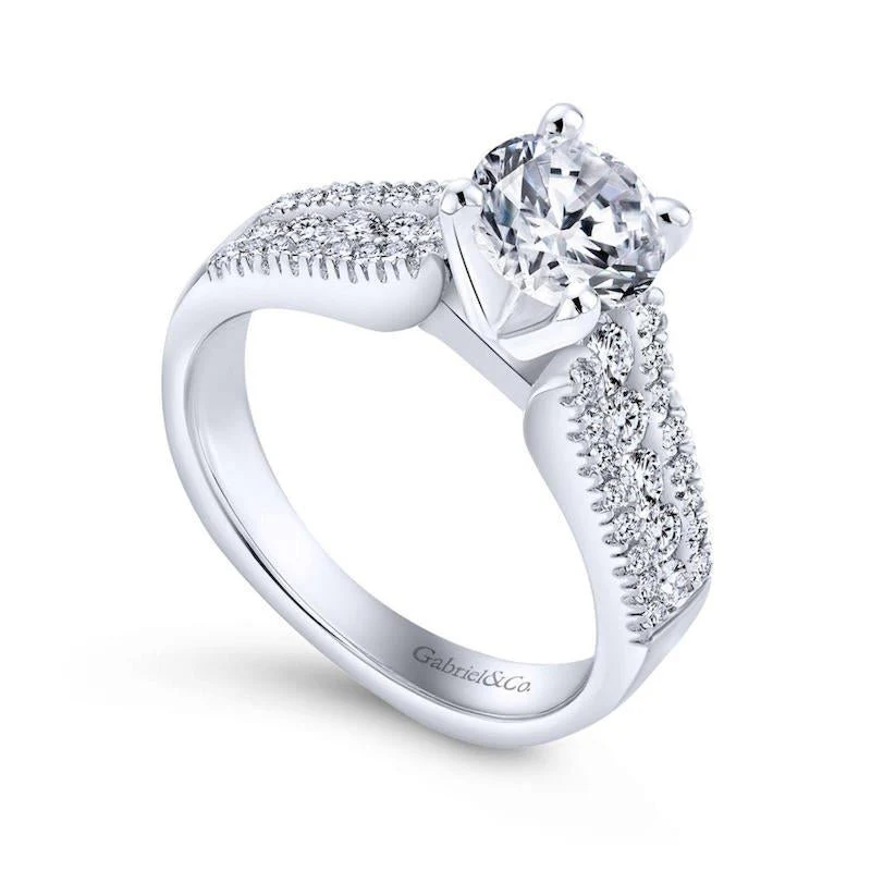 Gabriel & Co. 14k White Gold Contemporary Straight Engagement Ring - Image 3