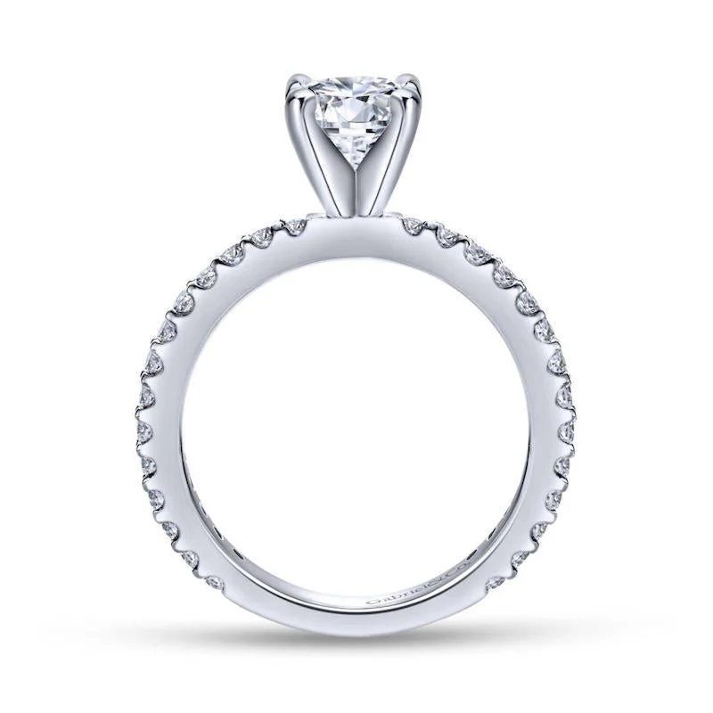Gabriel & Co. 14k White Gold Contemporary Straight Engagement Ring - Image 2