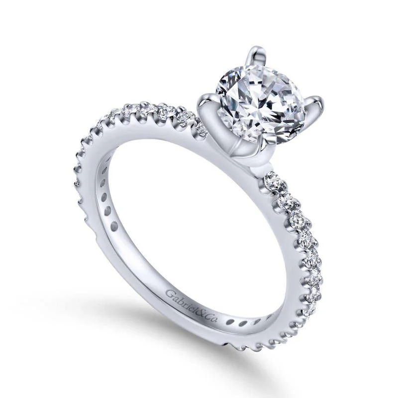 Gabriel & Co. 14k White Gold Contemporary Straight Engagement Ring - Image 3