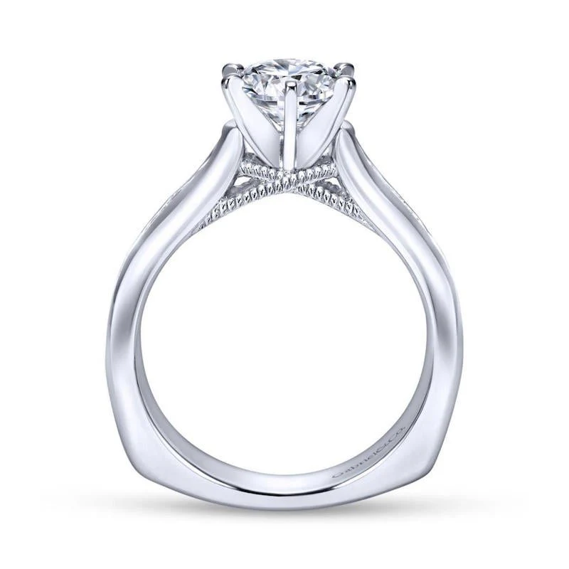 Gabriel & Co. 14k White Gold Contemporary Straight Engagement Ring - Image 2