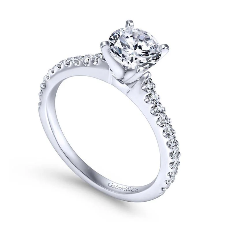 Gabriel & Co. 14k White Gold Contemporary Straight Engagement Ring - Image 3