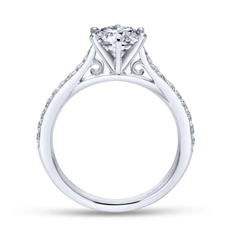 Gabriel & Co. 14k White Gold Contemporary Straight Engagement Ring - Image 2