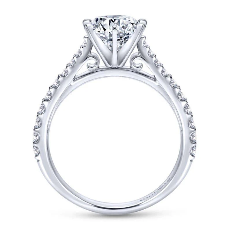Gabriel & Co. 14k White Gold Contemporary Straight Engagement Ring - Image 2