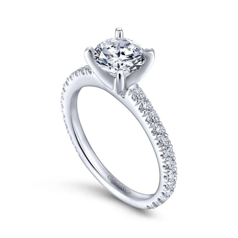 Gabriel & Co. 14k White Gold Contemporary Straight Engagement Ring - Image 3