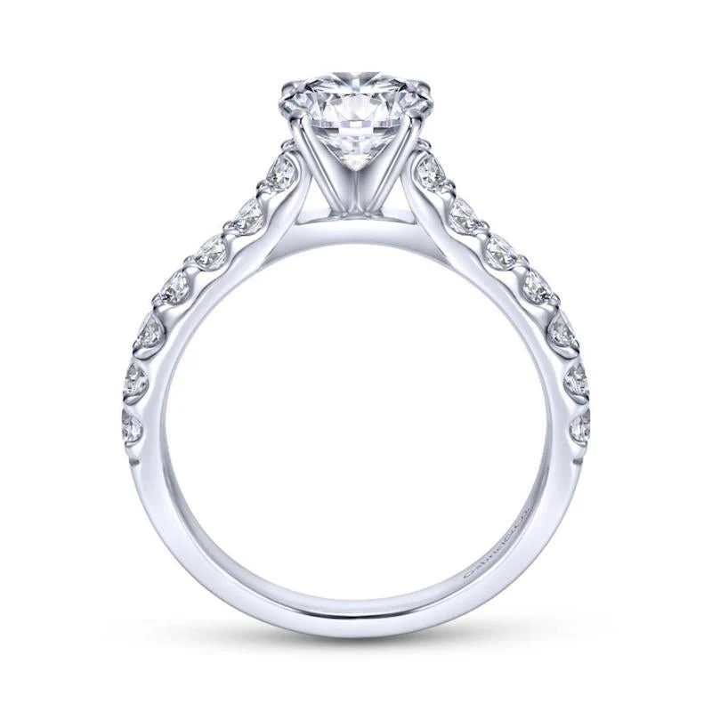 Gabriel & Co. 14k White Gold Contemporary Straight Engagement Ring - Image 2