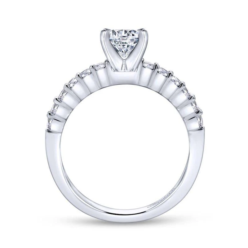 Gabriel & Co. 14k White Gold Contemporary Straight Engagement Ring - Image 2