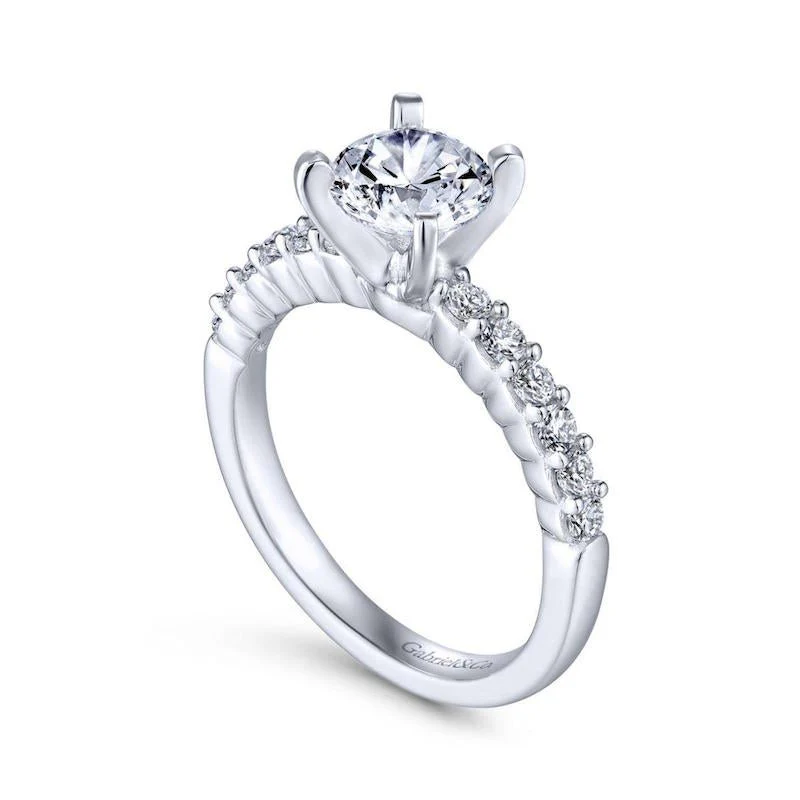 Gabriel & Co. 14k White Gold Contemporary Straight Engagement Ring - Image 3