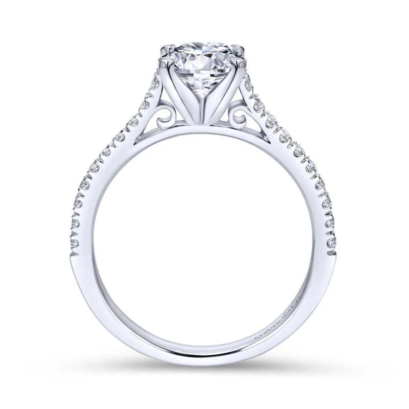 Gabriel & Co. 14k White Gold Contemporary Straight Engagement Ring - Image 2