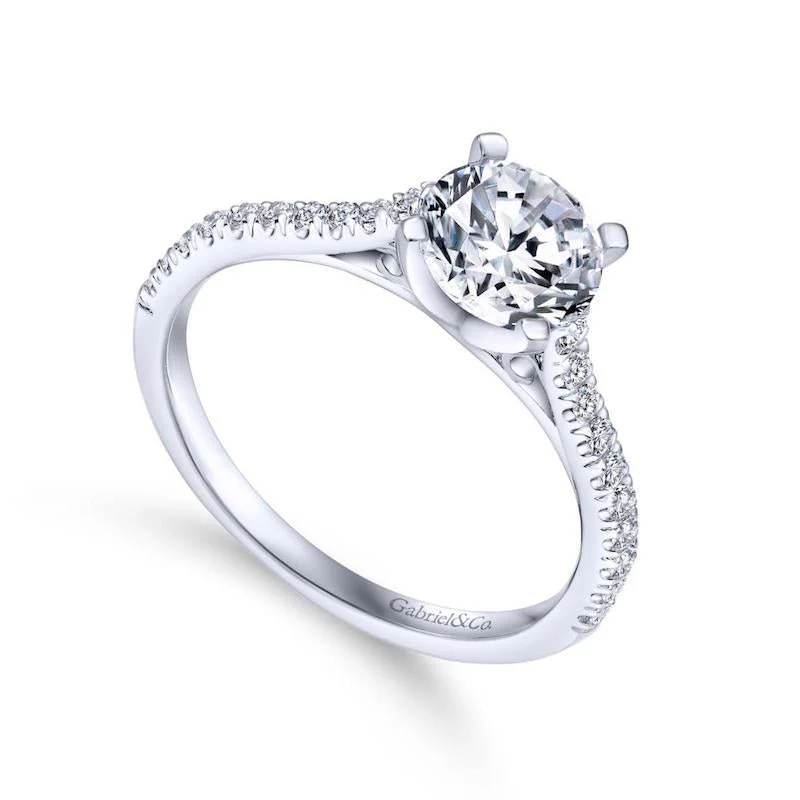 Gabriel & Co. 14k White Gold Contemporary Straight Engagement Ring - Image 3