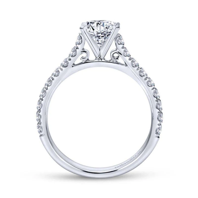 Gabriel & Co. 14k White Gold Contemporary Straight Engagement Ring - Image 2