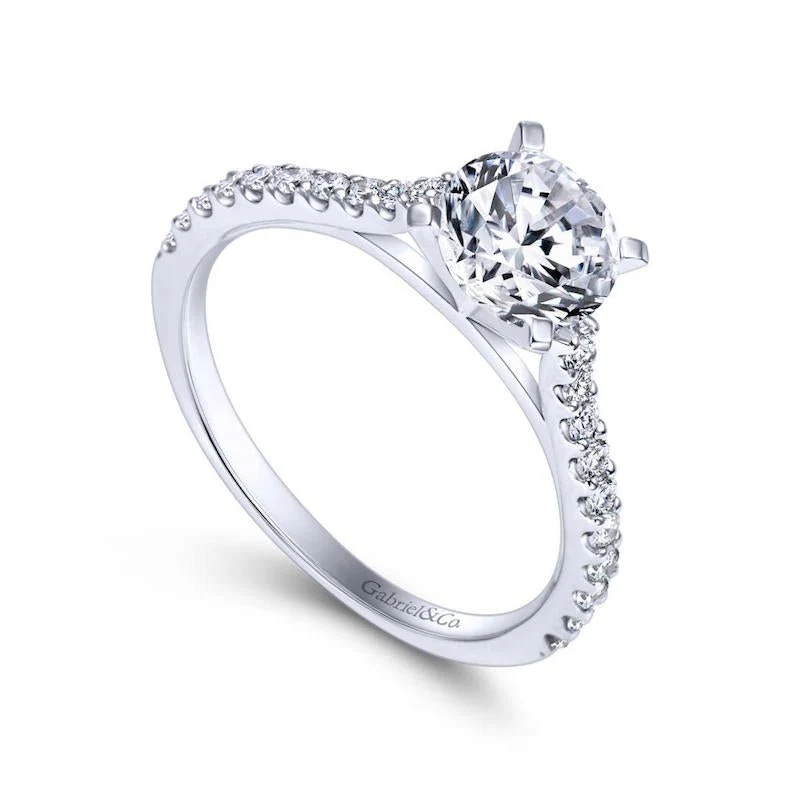 Gabriel & Co. 14k White Gold Contemporary Straight Engagement Ring - Image 3