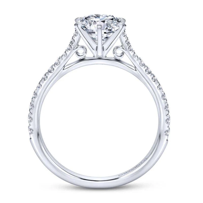 Gabriel & Co. 14k White Gold Contemporary Straight Engagement Ring - Image 2