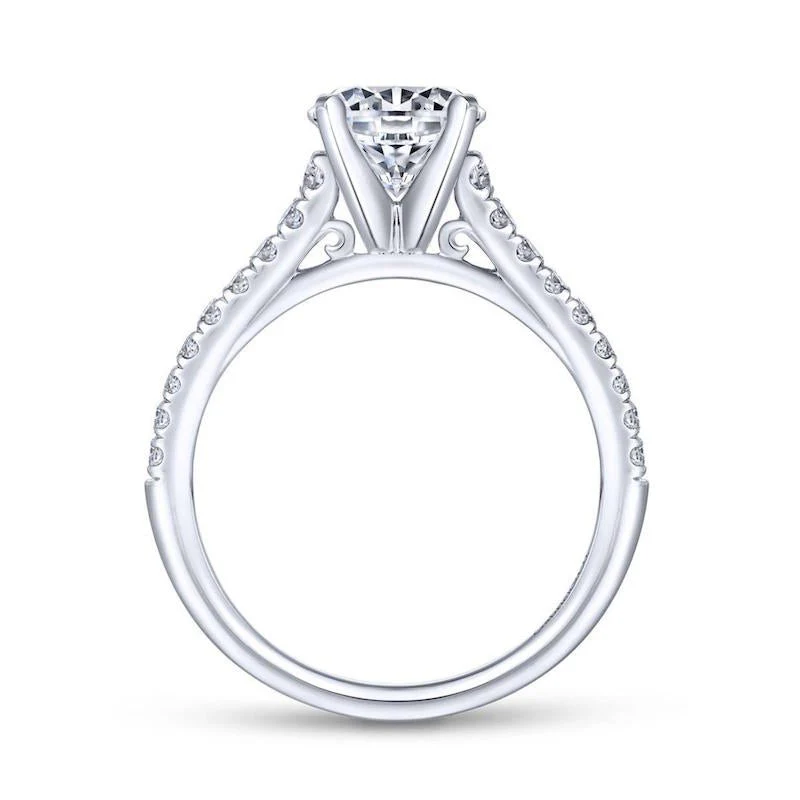 Gabriel & Co. 14k White Gold Contemporary Straight Engagement Ring - Image 2