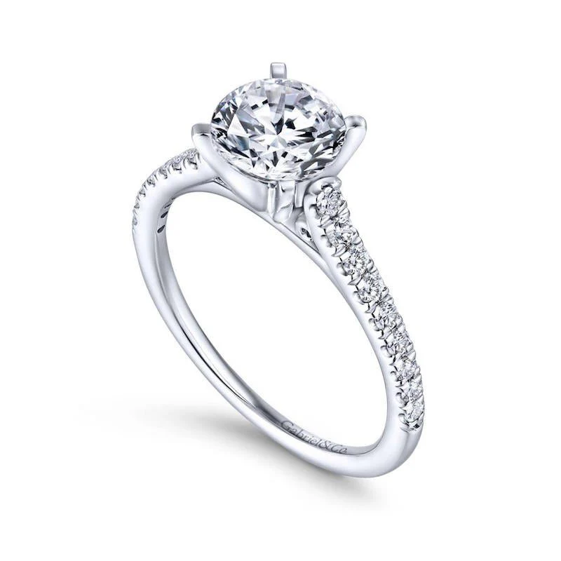 Gabriel & Co. 14k White Gold Contemporary Straight Engagement Ring - Image 3