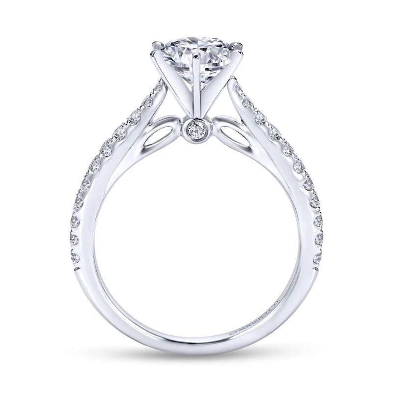 Gabriel & Co. 14k White Gold Contemporary Straight Engagement Ring - Image 2