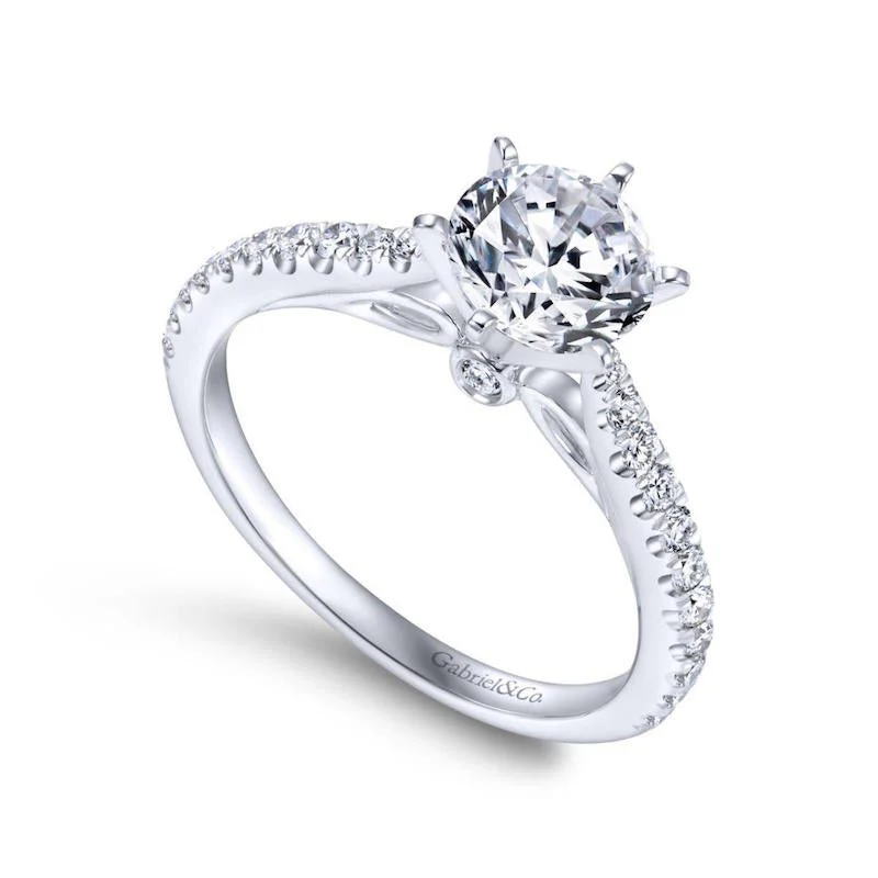 Gabriel & Co. 14k White Gold Contemporary Straight Engagement Ring - Image 3