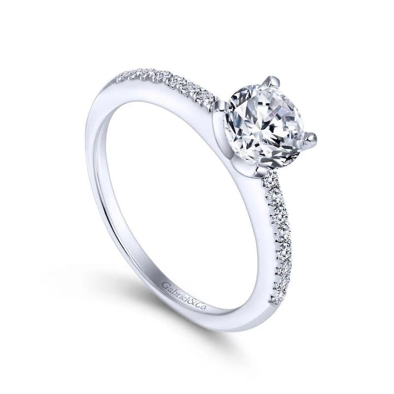 Gabriel & Co. 14k White Gold Contemporary Straight Engagement Ring - Image 3